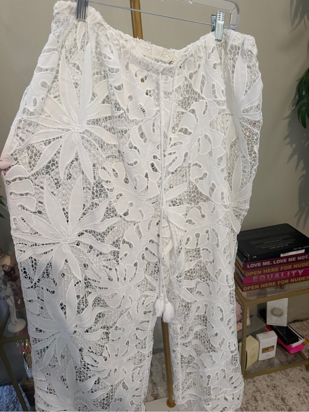 Free People La Vida White Crochet Resort Set XL Beach Club Cover-Up - Picture 13 of 14